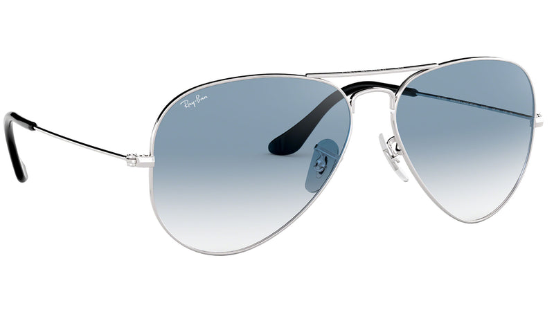 Aviator Gradient RB3025 silver metal blue