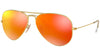 Aviator Flash Lenses RB3025 gold metal orange