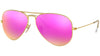 Aviator Flash Lenses RB3025 matte gold pink